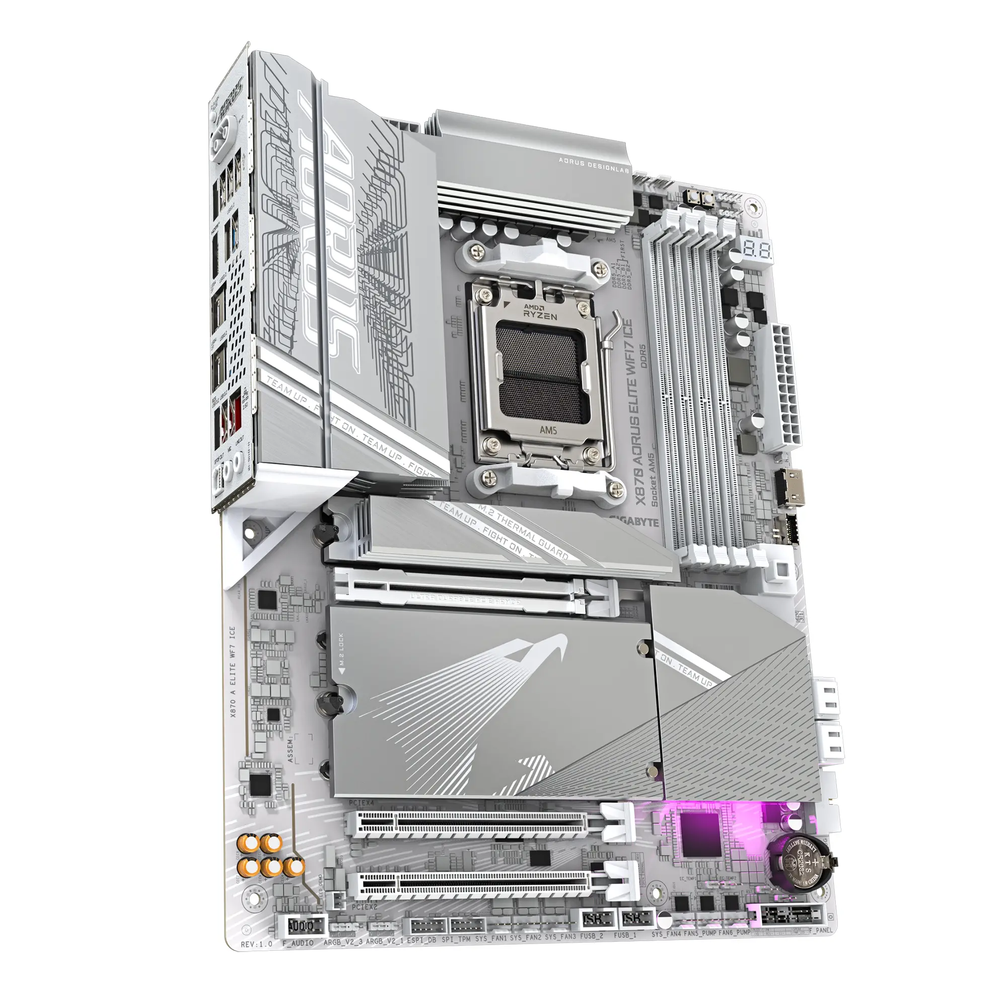 Дънна платка GIGABYTE X870 AORUS ELITE ICE WIFI 7, Socket AM5 - image 1