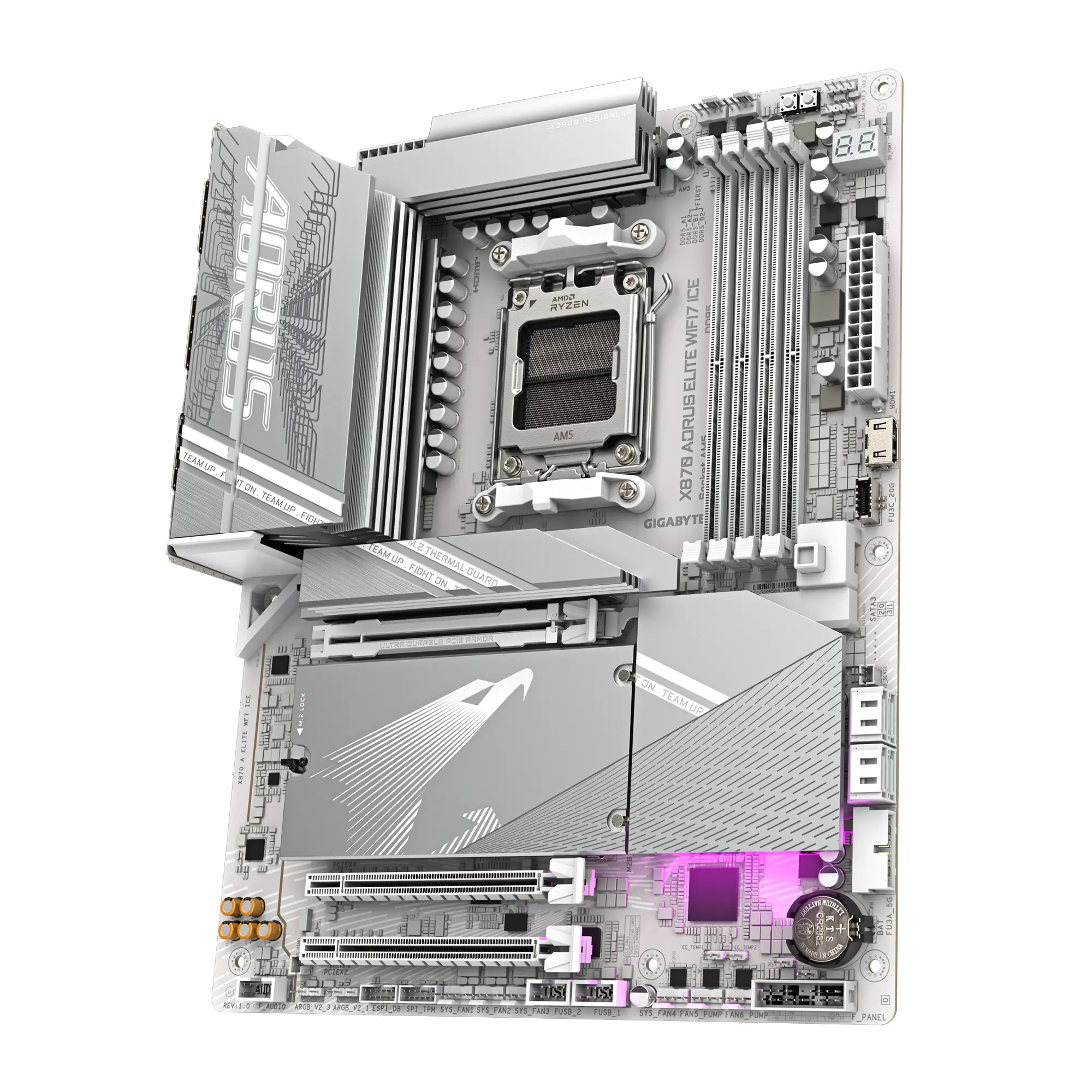 Дънна платка GIGABYTE X870 AORUS ELITE ICE WIFI 7, Socket AM5 - image 2