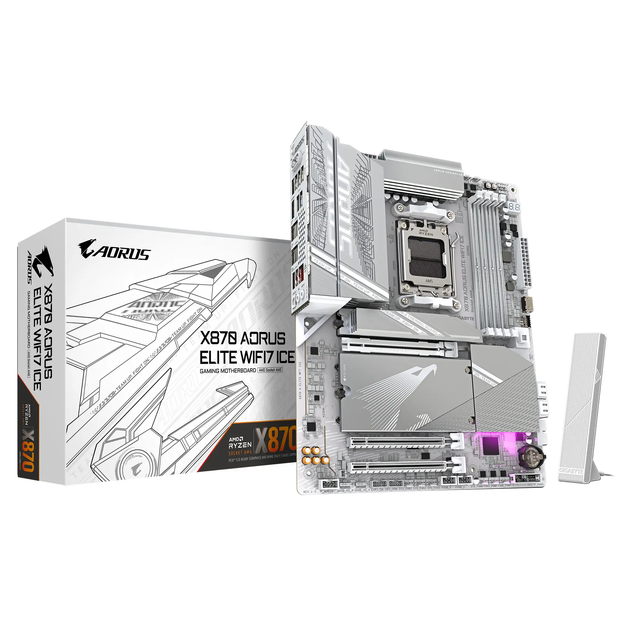 Дънна платка GIGABYTE X870 AORUS ELITE ICE WIFI 7, Socket AM5 - image 5