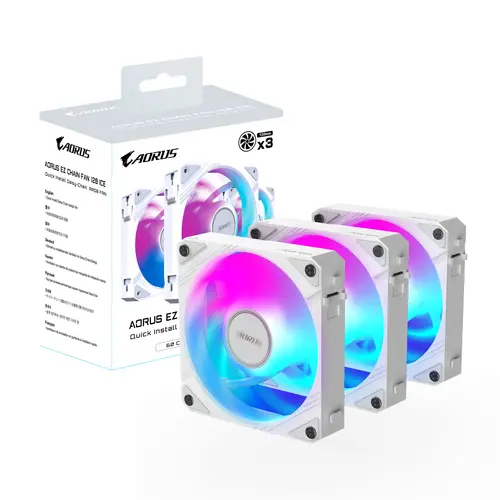 Set de ventilatoare GIGABYTE AORUS EZ CHAIN 120 ICE 3-Pack ARGB - 7