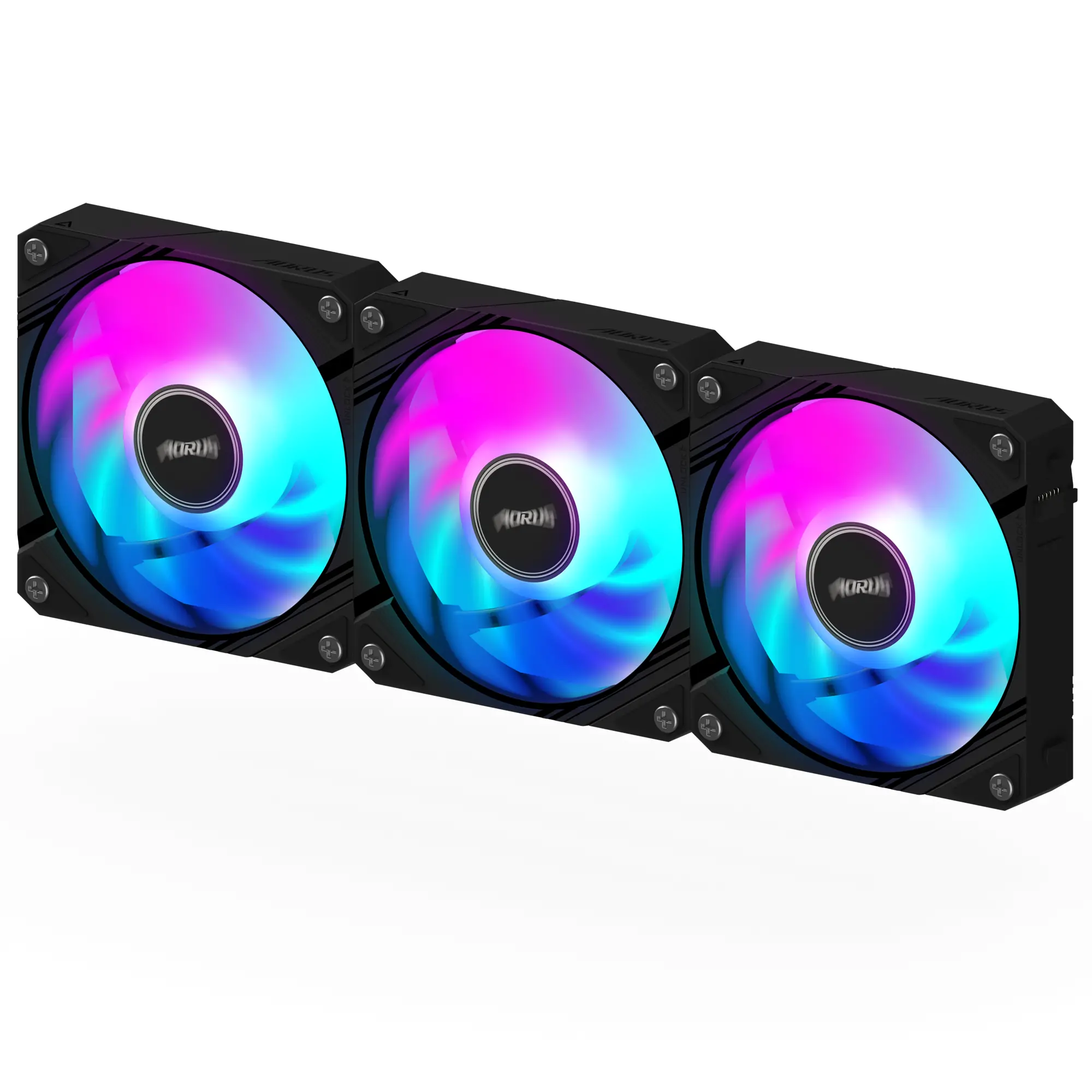 Set ventilatoare GIGABYTE AORUS EZ CHAIN 120 Black 3-Pack ARGB - image 2