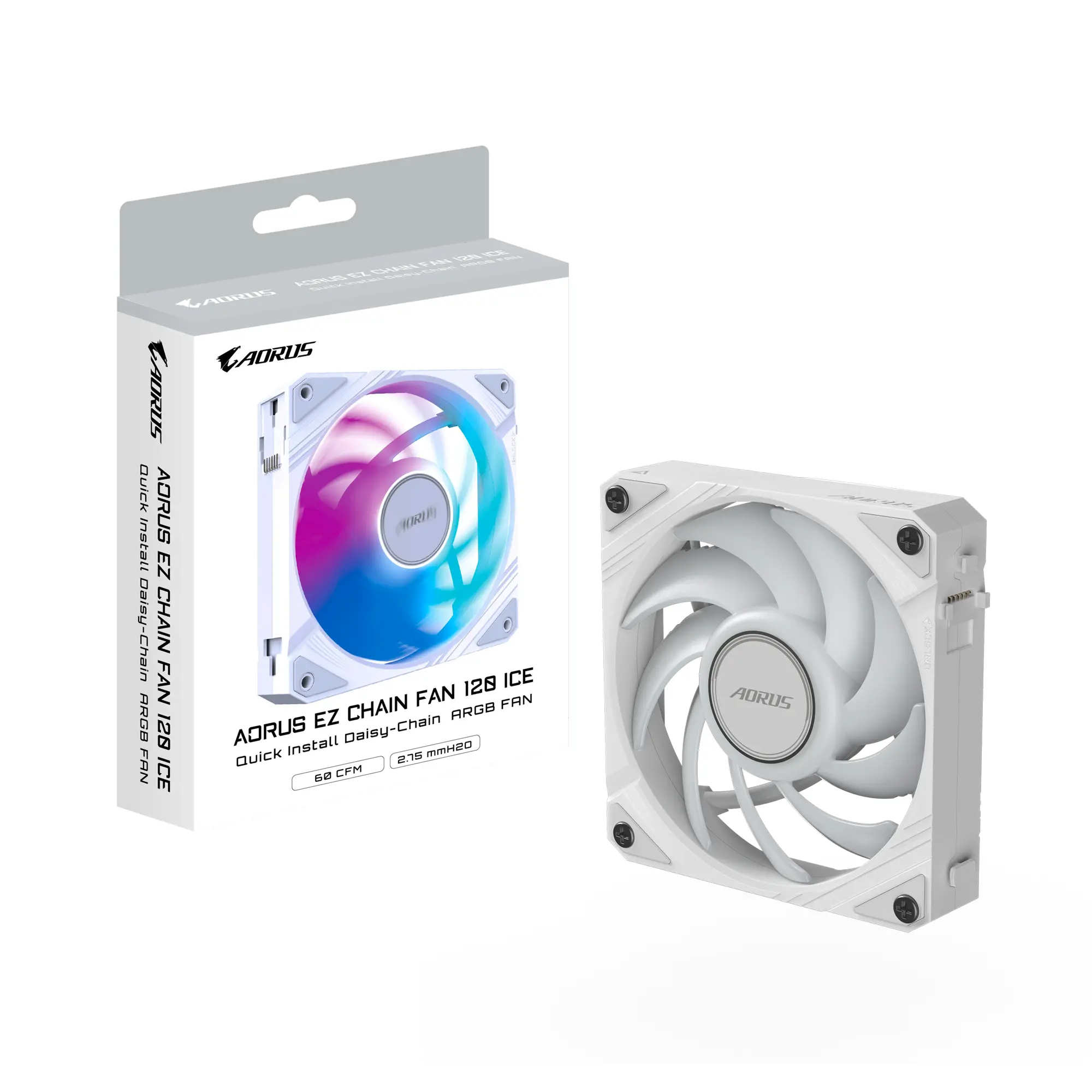 Вентилатор GIGABYTE AORUS EZ CHAIN 120 ICE ARGB - image 6