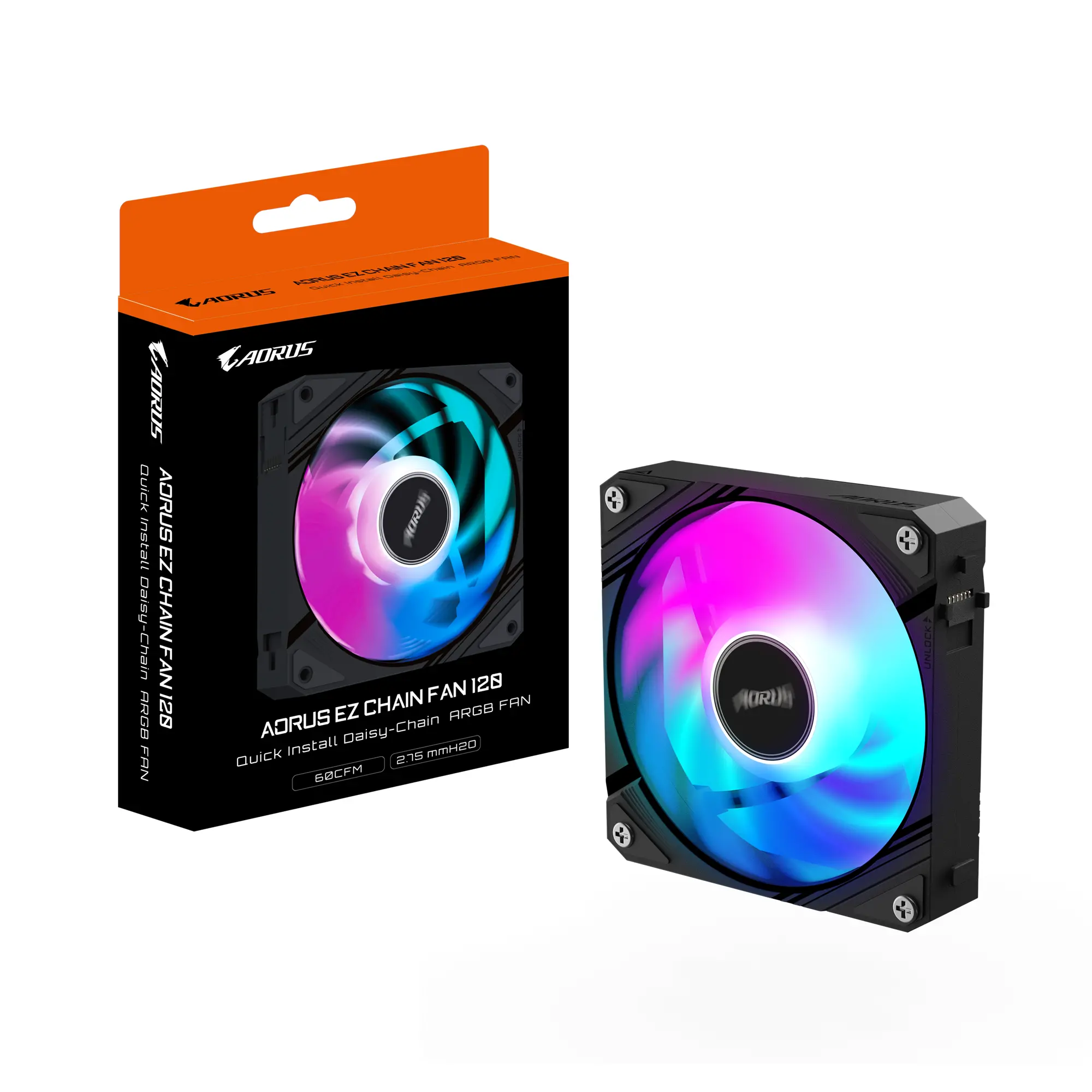 Ventilator GIGABYTE AORUS EZ CHAIN 120 Black ARGB - image 6