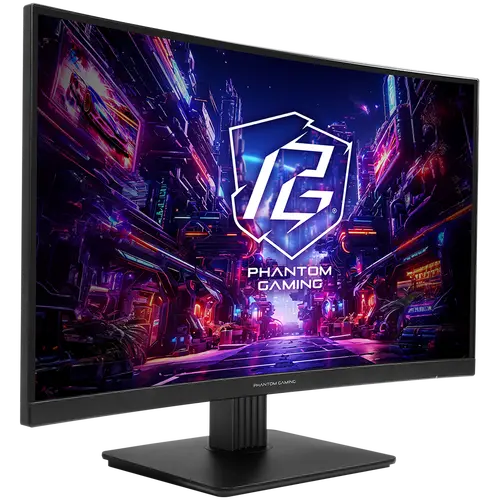 Asrock Curved Gaming Monitor, 27" QHD(2560x1440) VA, Anti-Glare, 180 Hz, 132% sRGB, 5000:1, 16:9, 300 cd/m², 178º/178º, 1ms (MPRT), AMD FreeSync, Flicker-free, Tilt, VESA, 2x 2W Speakers, 2x HDMI 2.0, 1x DP 1.4, 1x Audio Jack (3.5mm), 3Y - image 1