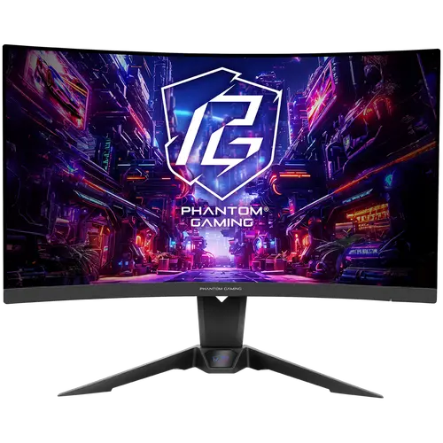 Asrock Curved Gaming Monitor, 27" QHD(2560x1440) VA, Anti-Glare, 180 Hz, 132% sRGB, 5000:1, 16:9, 300 cd/m^2, 178º/178º, 1ms (MPRT), FreeSync, Flicker-free, Tilt, Swivel, Hight adj, VESA, 2x 2W Speaker, 2x HDMI, 1x DP, 1x Audio, Wi-Fi antenna, 3Y