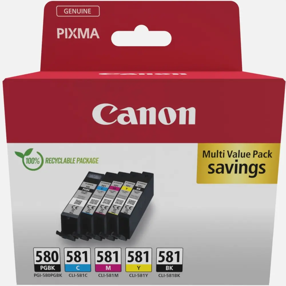 Consumabil, Canon PGI-580/CLI-581 PBK/C/M/Y Pigment + Ink Cartridge Multi Pack