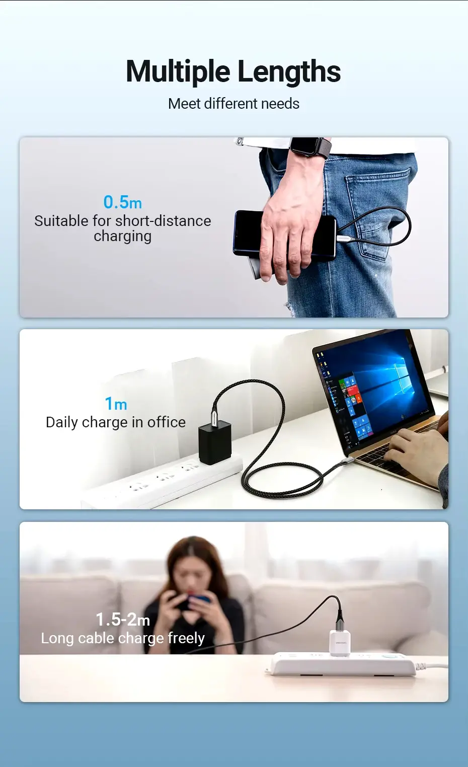 Vention Кабел USB 2.0 Type-C to Type-C - 2.0M Black 5A Fast Charge - TAEHH - image 3