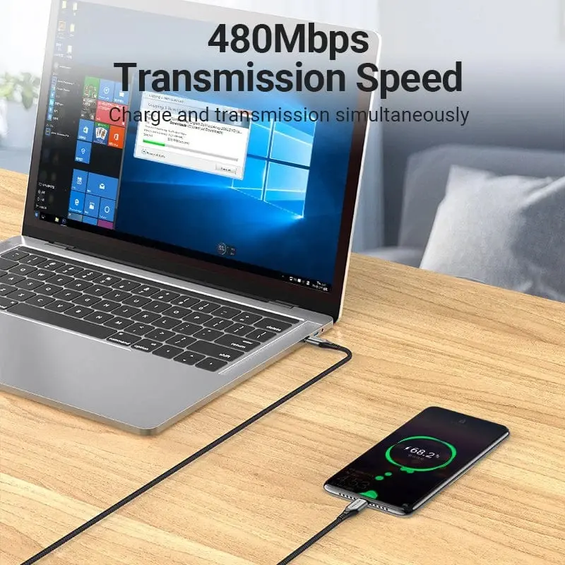Vention Кабел USB 2.0 Type-C to Type-C - 2.0M Black 5A Fast Charge - TAEHH - image 7