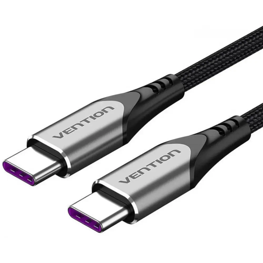Vention Cablu USB 2.0 Type-C la Type-C - 1.0M Negru 5A Fast Charge - TAEHF