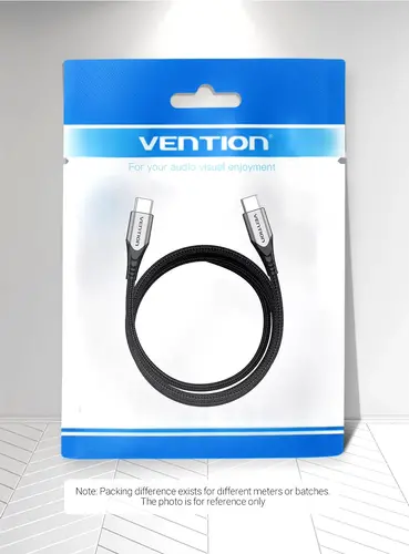 Vention Кабел USB 2.0 Type-C to Type-C - 1.0M Black 5A Fast Charge - TAEHF - image 11
