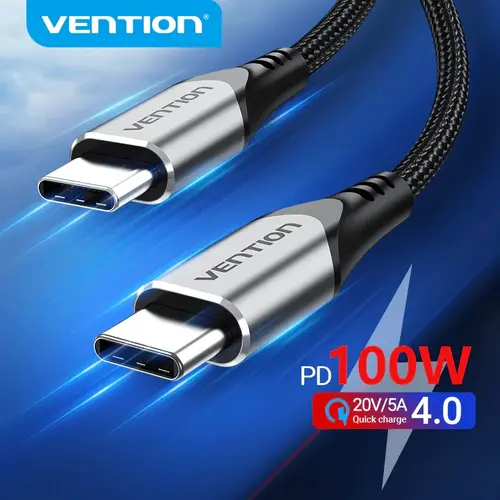 Vention Кабел USB 2.0 Type-C to Type-C - 1.0M Black 5A Fast Charge - TAEHF - image 2