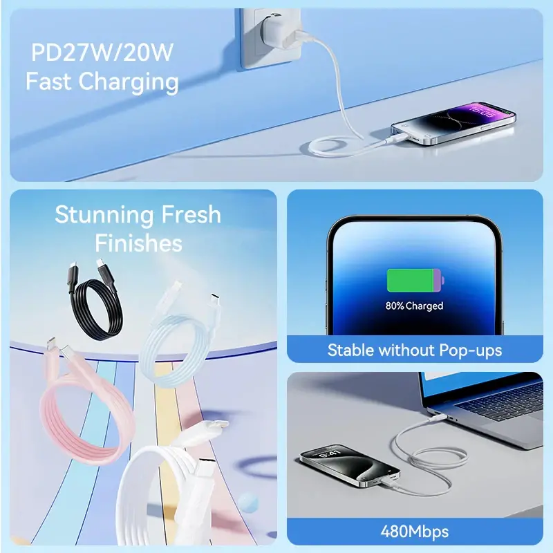 Vention кабел Cable USB 2.0 Type-C to Lighting 1m White - LAKWF - image 2