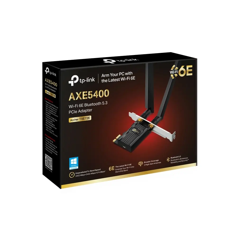 Ασύρματος προσαρμογέας TP-LINK Archer TXE72E,AXE5400, Wi-Fi 6E, PCI Express, Blueto - image 1