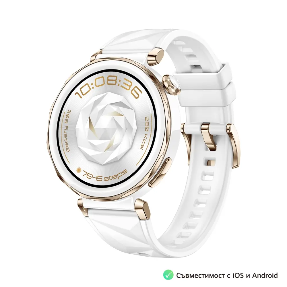 Часовник, Huawei Watch GT5 Pro Jana-B29F, 1.32" Amoled 466x466, PPI 352, BT5.2, BLE/BR/EDR, 323mAh, 40-meter free diving, HUAWEI TruSense System, ECG analysis, Battery life up to 7 days, Compatible with iOS and Android devices, White Fluoroelastomer - image 1