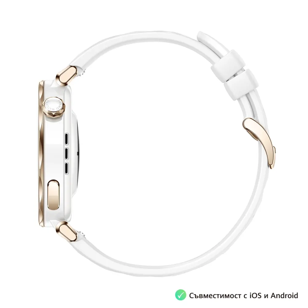 Часовник, Huawei Watch GT5 Pro Jana-B29F, 1.32" Amoled 466x466, PPI 352, BT5.2, BLE/BR/EDR, 323mAh, 40-meter free diving, HUAWEI TruSense System, ECG analysis, Battery life up to 7 days, Compatible with iOS and Android devices, White Fluoroelastomer - image 3