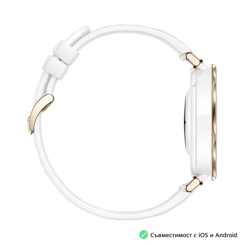 Часовник, Huawei Watch GT5 Pro Jana-B29F, 1.32" Amoled 466x466, PPI 352, BT5.2, BLE/BR/EDR, 323mAh, 40-meter free diving, HUAWEI TruSense System, ECG analysis, Battery life up to 7 days, Compatible with iOS and Android devices, White Fluoroelastomer - image 4