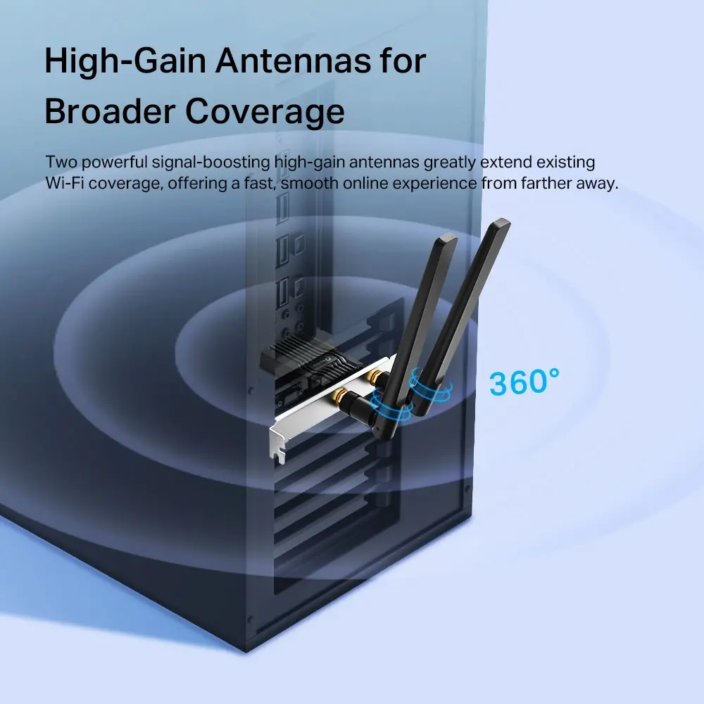 Безжичен адаптер TP-LINK Archer TX55E, AX3000, Wi-Fi 6, Bluetooth, PCI Express - image 2
