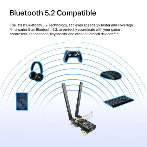 Безжичен адаптер TP-LINK Archer TX55E, AX3000, Wi-Fi 6, Bluetooth, PCI Express - image 3
