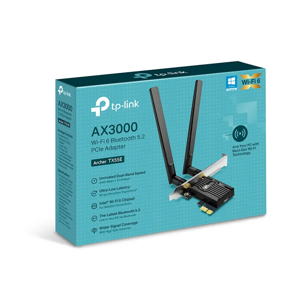 Безжичен адаптер TP-LINK Archer TX55E, AX3000, Wi-Fi 6, Bluetooth, PCI Express - image 4