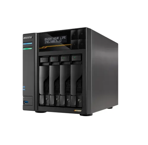 Δικτυακός αποθηκευτικός χώρος, Asustor Lockerstor 4 Gen3 AS6804T 4 Bay NAS, AMD Ryzen Embedded Quad-Core 2.3GHz (έως 3.8GHz), 2 θύρες USB 4, 2 θύρες - 2
