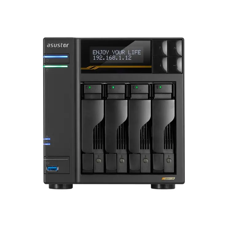 Storage de rețea, Asustor Lockerstor 4 Gen3 AS6804T 4 Bay NAS, AMD Ryzen Embedded Quad-Core 2.3GHz (burst până la 3.8GHz), 2 porturi USB 4, 2 porturi - image 2