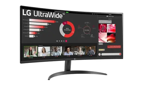 Монитор, LG 34WR50QK-B, 34" UltraWide Curved, AG, VA, 5ms, 1ms MBR, 3000:1, 300 cd/m2, 21:9, WQHD 3440x1440, HDR 10, sRGB 99%, FreeSync, 100 Hz, HDMI, DisplayPort, Tilt, Reader Mode, PBP, Headphone Out, Black - image 2