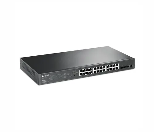 TP-Link SG2428P Omada 28-Port Gigabit Smart Switch with 24-Port PoE+, 24× Gigabit 802.3af/at PoE+ ports and 4× Gigabit SFP slots, 250 W total PoE budget, Omada app, Static Routing, VLAN, ACL, QoS, IGMP Snooping, Zero-Touch Provisioning - image 1