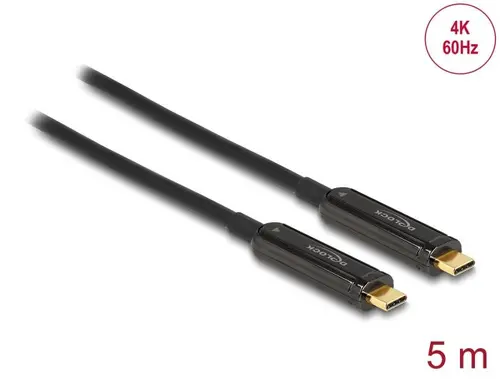 Cablu video optic DeLock, USB-C, 4K 60 Hz, 5m - 1