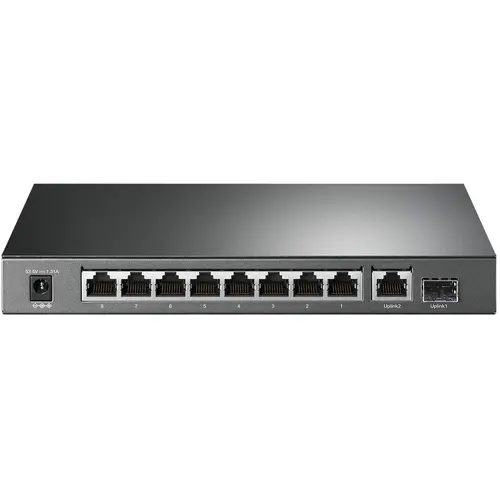 Комутатор TP-LINK TL-SG1210P, 9хGbE RJ45, 8-Port PoE+, 1xSFP слот, 63W, безшумен - image 1