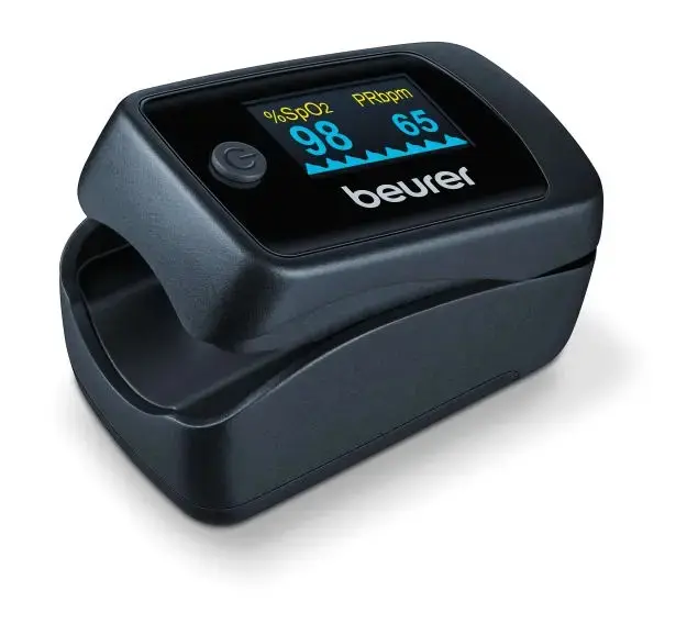 Παλμικό οξύμετρο, Beurer PO 45 Pulse oximeter; μέτρηση κορεσμού αρτηριακού οξυγόνου, καρδιακού ρυθμού; δείκτης διήθησης; γραφική απεικόνιση παλμών