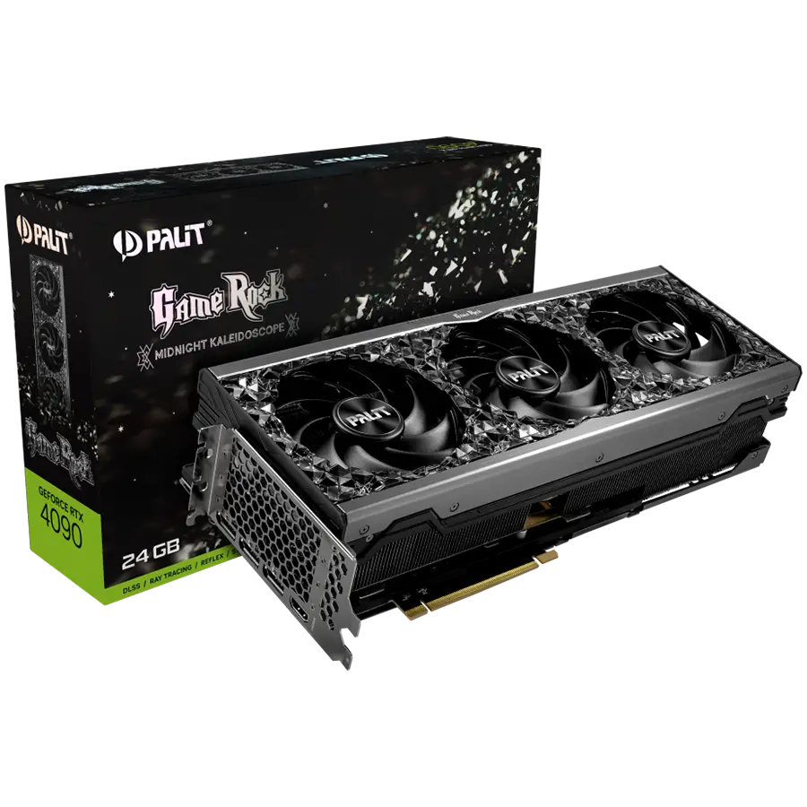 PALIT GeForce RTX 4090 GameRock 24GB GDDR6X 384bit, 1x HDMI 2.1a, 3x DP 1.4a, 3 Fan, 3x 8-pin pwr connector, 1000W, NED4090019SB-1020G