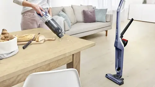 Прахосмукачка, Bosch BBH3K2800, Cordless Handstick Vacuum cleaner 2 in 1 Flexxo Gen2, Serie 4, 28V, 82 dB(A), AllFloor Power Brush with LEDs, built-in accessories, Blue - image 1