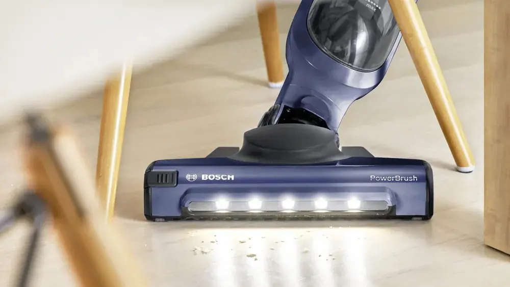 Прахосмукачка, Bosch BBH3K2800, Cordless Handstick Vacuum cleaner 2 in 1 Flexxo Gen2, Serie 4, 28V, 82 dB(A), AllFloor Power Brush with LEDs, built-in accessories, Blue - image 6