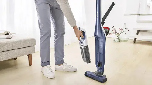 Прахосмукачка, Bosch BBH3K2800, Cordless Handstick Vacuum cleaner 2 in 1 Flexxo Gen2, Serie 4, 28V, 82 dB(A), AllFloor Power Brush with LEDs, built-in accessories, Blue - image 9