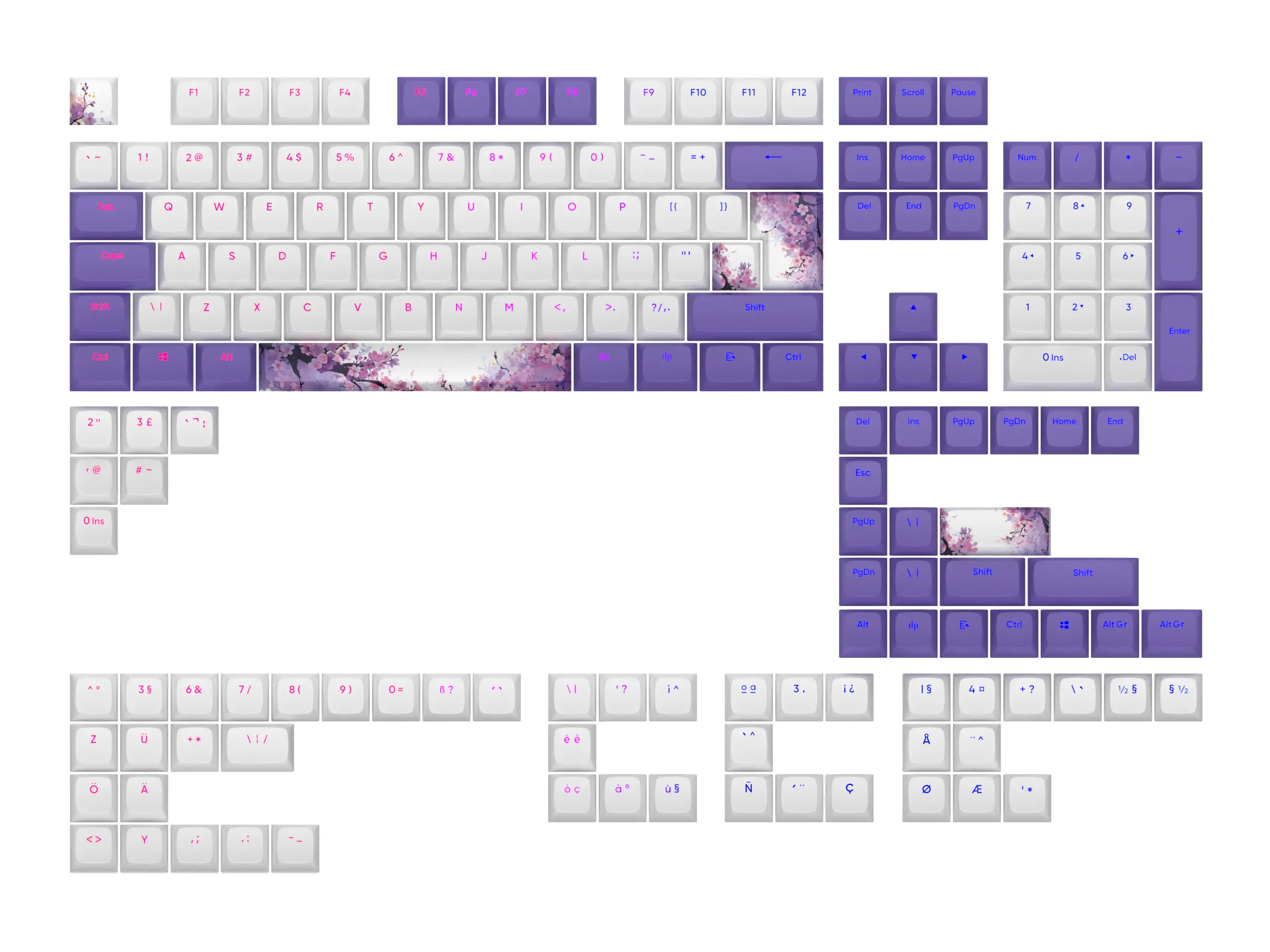 Капачки за механична клавиатура Dark Project - Violet Horizons PBT - ANSI & ISO - image 1