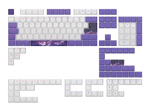 Capace de taste pentru tastatură mecanică Dark Project - Violet Horizons PBT - ANSI & ISO - 1