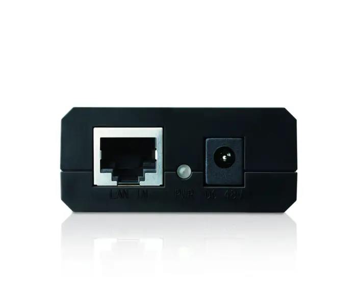 TP-Link POE150S Omada PoE Injector, 2× 10/100/1000Mbps RJ45 Port, IEEE 802.3af compliant, 1× 48VDC Power Input Port, Data and power carried over the same cable up to 100 meters, plastic case, Auto-determine the necessary power requirements - image 2