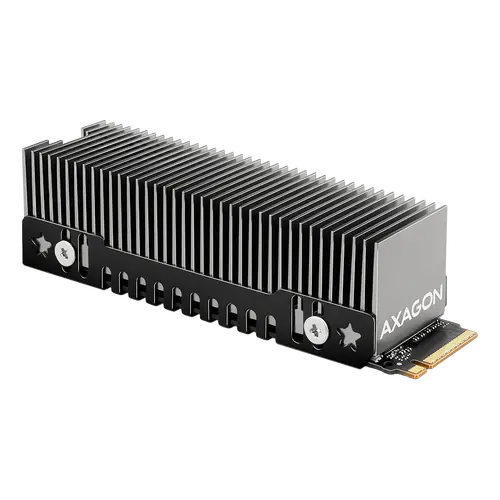 AXAGON CLR-M2XT radiator pasiv - M.2 SSD, 80mm SSD, corp ALU, plăcuțe termice din silicon, înălțime 20mm - 1