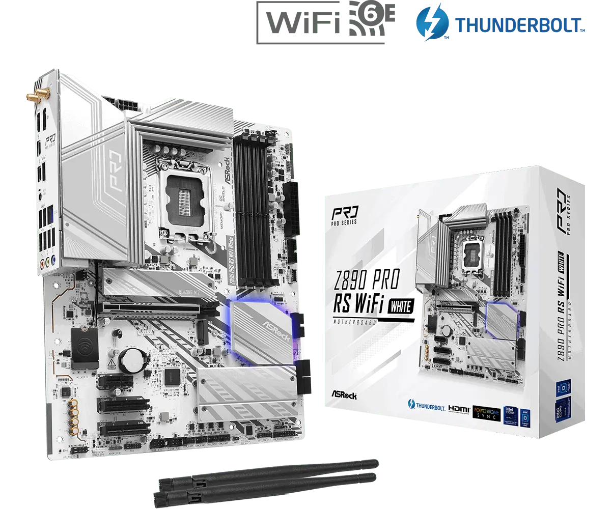 ASROCK Z890 Pro RS WiFi White ATX LGA1851 DDR5