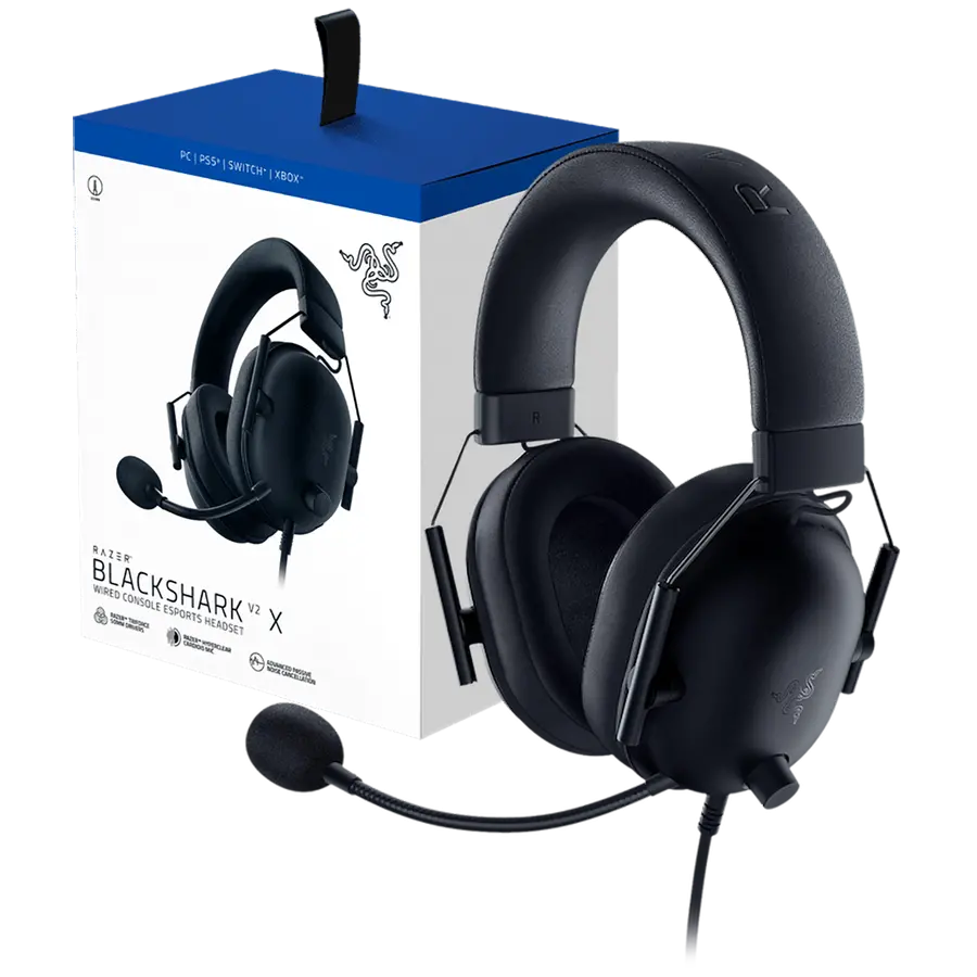 Razer BlackShark V2 X For PlayStation, Wired Console Headset, Black, Tri-Force Drivers 50", Hyperclear Cardoid Mic, leatherette ear cushions for a plush fit and feel - image 3