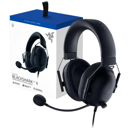 Razer BlackShark V2 X For PlayStation, Wired Console Headset, Black, Tri-Force Drivers 50", Hyperclear Cardoid Mic, leatherette ear cushions for a plush fit and feel - image 3