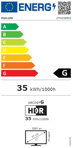 Монитор, Philips Evnia 27M2N8500, 26.5" QD-OLED, 2560x1440@360Hz, 0.03ms GtG, 1000cd m/2, 1500000:1, Mega Infinity DCR, Adaptive Sync, FlickerFree, LowBlue Mode, 5Wx2, Tilt, Height Adjust, Swivel, 2xHDMI, DP, USB hub - image 7
