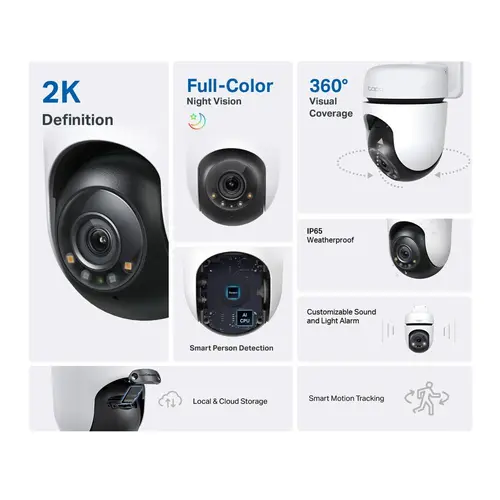 Cameră de supraveghere WiFi de exterior TP-Link Tapo C510W - 2K Pan/Tilt - 2