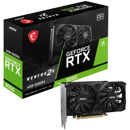 MSI Placă video Nvidia GeForce RTX 3050 VENTUS 2X E 6G OC, 6GB GDDR6, 96bit, Boost: 1492 MHz, 2304 CUDA Cores, PCIe 4.0, 1x DP 1.4a, 2xHDMI 2.1a, RAY MSI Placă video Nvidia GeForce RTX 3050 VENTUS 2X E 6G OC, 6GB GDDR6, 96bit, Boost: 1492 MHz, 2304 CUDA Cores, PCIe 4.0, 1x DP 1.4a, 2xHDMI 2.1a, RAY