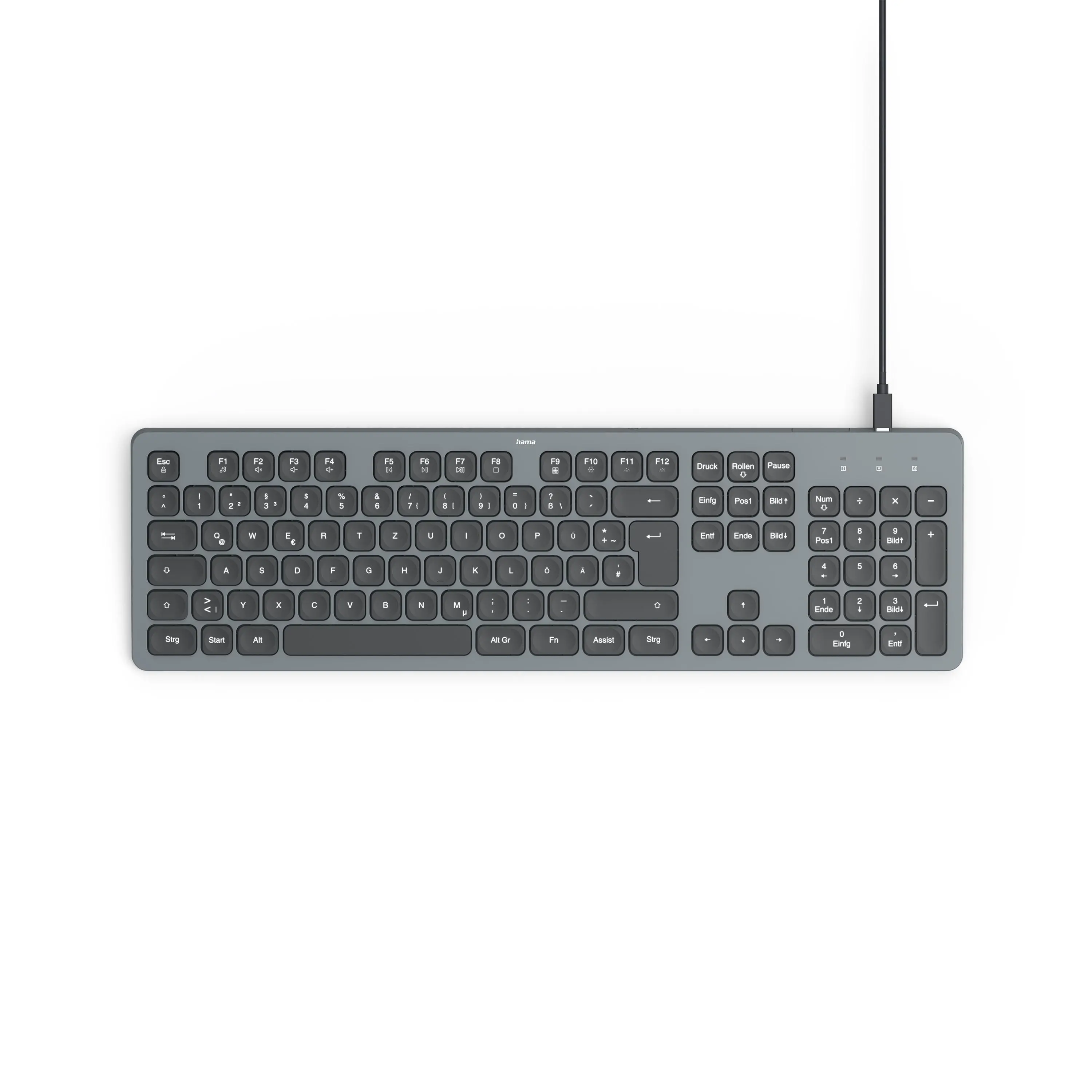 HAMA Ενσύρματο πληκτρολόγιο "CK-400", Х-structure, USB-A, USB-C, πλήκτρο AI, φωτιζόμενο