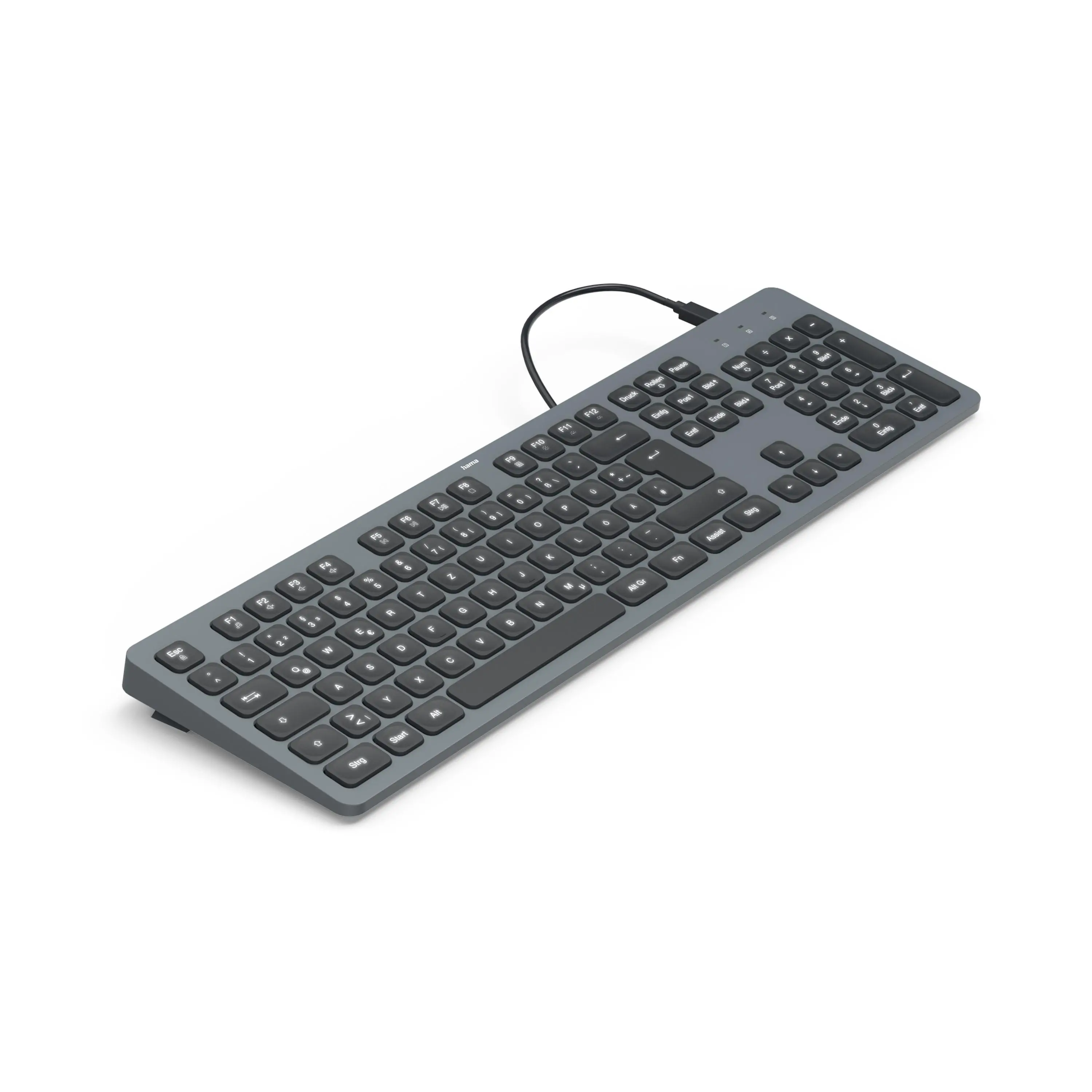 HAMA Жична Клавиатура "CK-400", Х-структурна, USB-A, USB-C, AI бутон, светеща - image 1