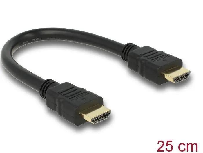 Кабел Delock High Speed, HDMI мъжко - HDMI A мъжко, 4K, 0.25 m, Ethernet - image 1
