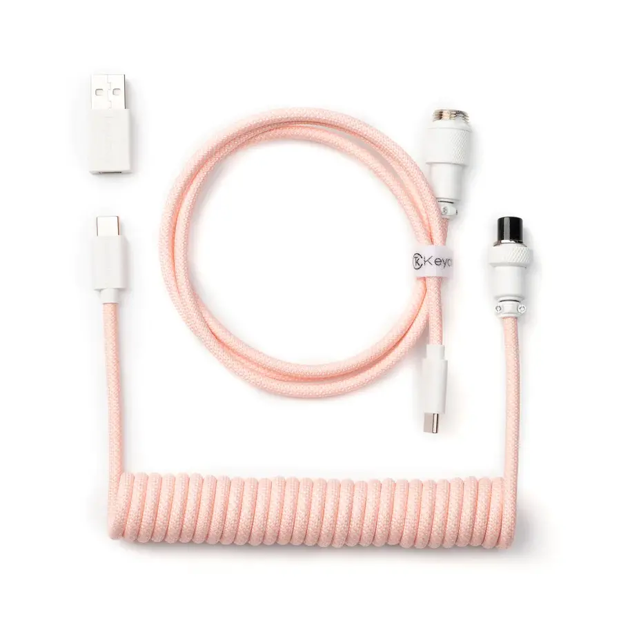 Кабел за клавиатура Keychron Coiled Aviator Light Pink - image 1