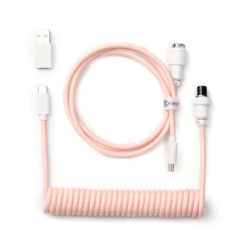 Cablu pentru tastatură Keychron Coiled Aviator Light Pink - 2