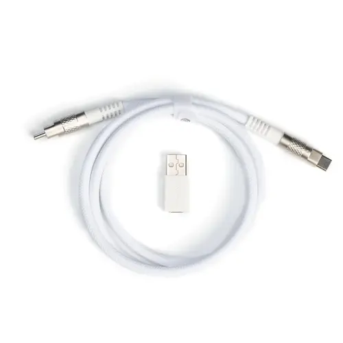Cablu pentru tastatură Keychron Double-Sleeved Geek - Alb - 1